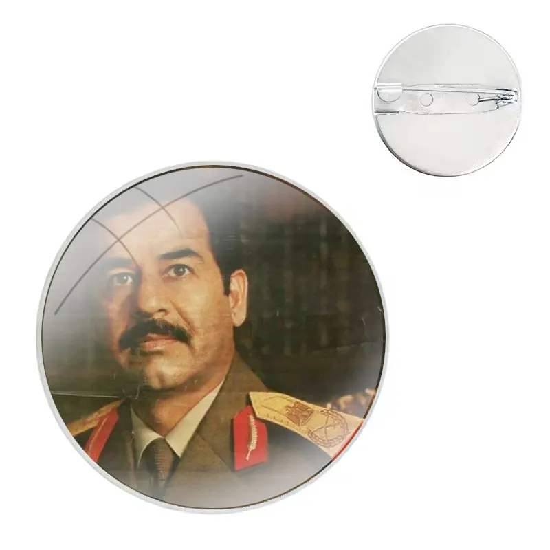 Pins Badge Metal Brooches For Clothes Backpack Decoration gift Saddam Hussein Iraq Arabic