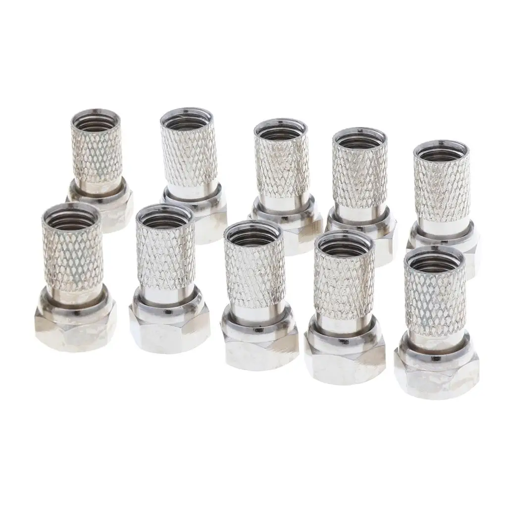 Metric Copper F Thread Connector 20mm Self-tightening Female Adapter Socket for TV Cable Installation