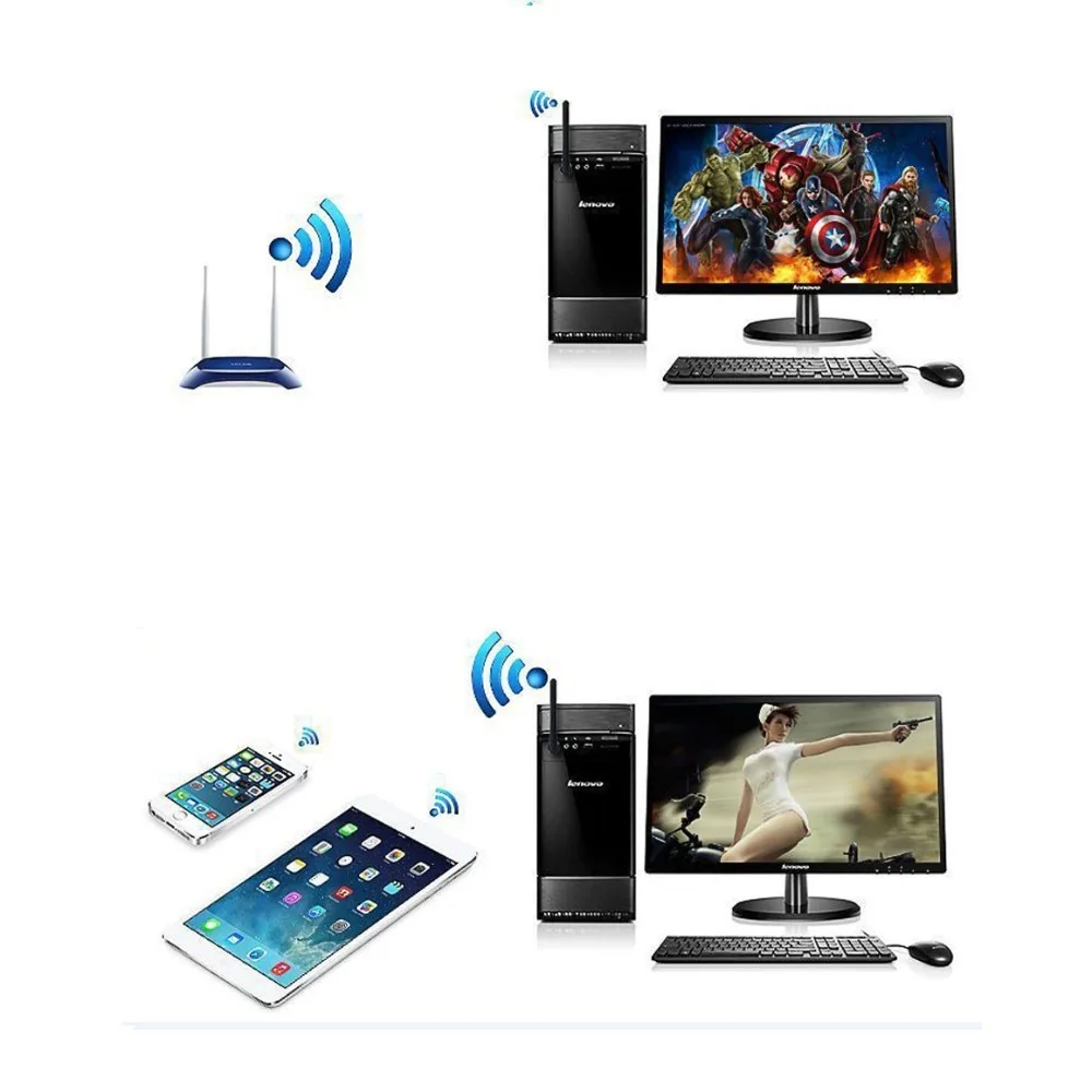 واي فاي دونغل 150Mbps MT7601 بطاقة الشبكة USB MT7601/8188 150Mbps USB واي فاي محول هوائي LED ضوء العرض للكمبيوتر/الهاتف