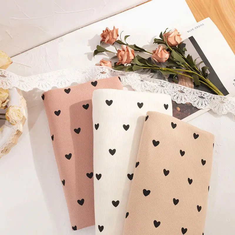 Heart Printed Fabric Handmade DIY Clothing Materials Needlework Sewing Apparel Accessories Design Abrasion-resistant Fabrics New