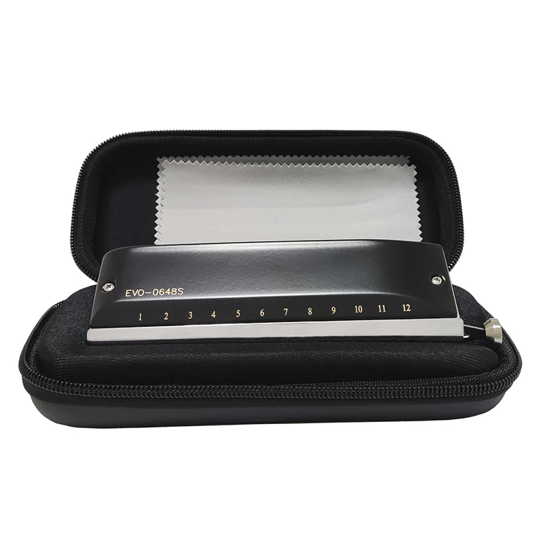 JDR EVO-0648S Chromatic Harmonica C Key 12-Hole 48 Tones Armonica Chromatic Mouth Organ Harp Professional Musical Instruments