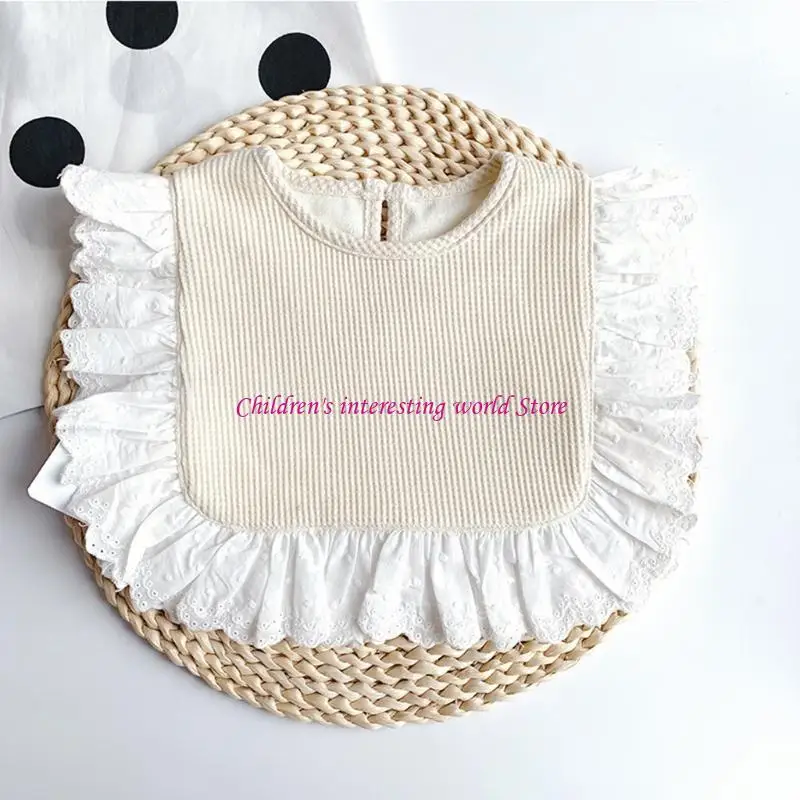 Princess Lace Bib Soft Cotton Saliva Towel Newborn Feeding Burp Cloth Bandana Scarf Bibs Handkerchief for Infants Gift 425F