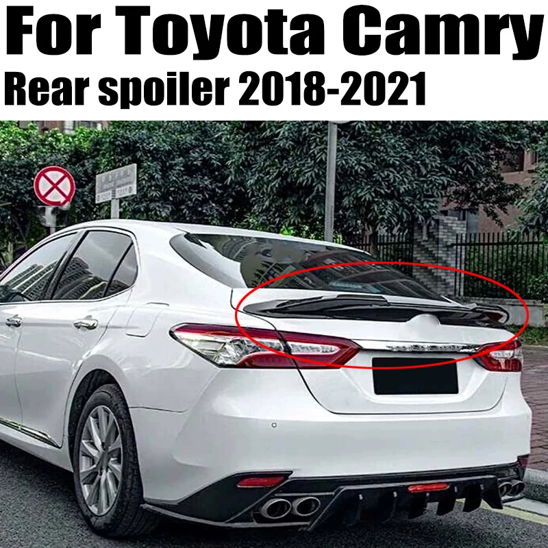 For Toyota Camry Spoiler 2018 2019 2020 2021 High Quality ABS Material Car Rear Trunk Wing Accessories Body Kit