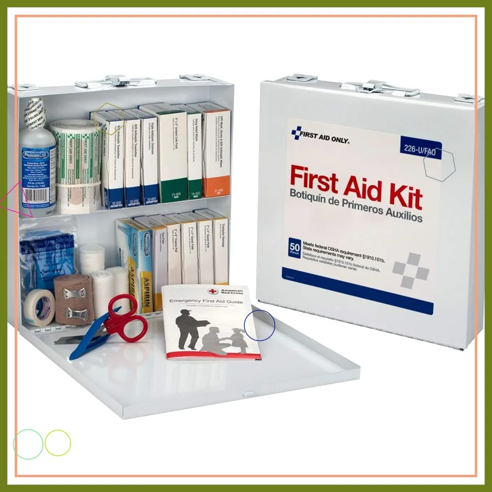 

OSHA Compliant 191-Piece First Aid Kit for 50 People, Emergency Supplies for Home, Car, Worksite, Color-Coded Boxes
