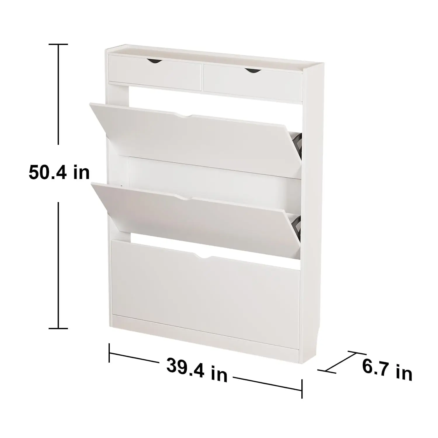 3 Flip Drawer Shoe Storage Cabinet 4-Tier Freestanding Entryway Organizer with Legs Narrow Rack, Customized