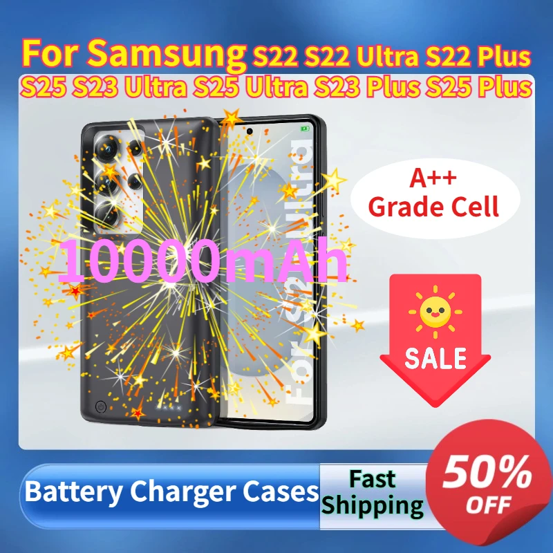 

10000mAh Battery Charger Case for Samsung S22 S22 Ultra S22 Plus S25 S23 Ultra S25 Ultra S23 Plus S25 Plus Portable Power Bank