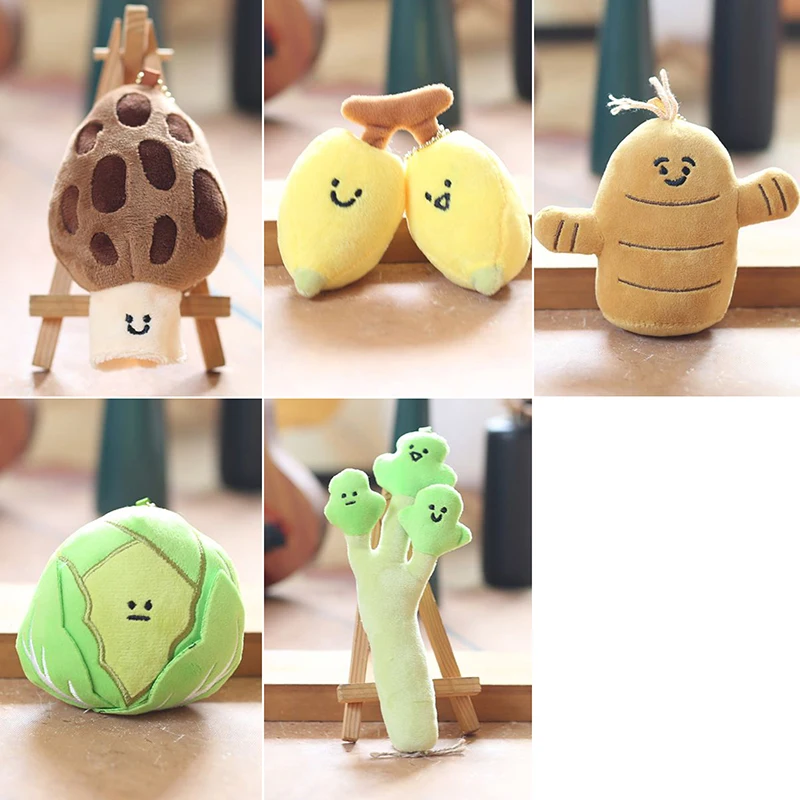 LLavero de peluche de dibujos animados, colgante de frutas y verduras, creativo, Kawaii, muñeco de peluche, decoración de mochila, regalos de cumpleaños