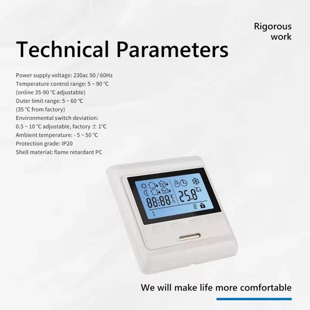 Thermorégulateur Programmable Sans Fil, Thermostat Intelligent Numérique, Micro-sol, Chauffage de l'Eau