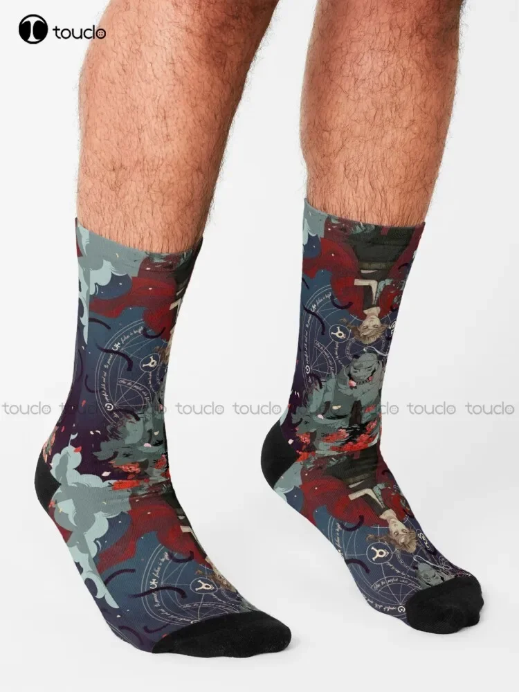 Full Metal Alchemist Socks Anime Socks Fashion Creative Leisure Funny Art Abstract Oil Painting Socks Christmas New Year Gift