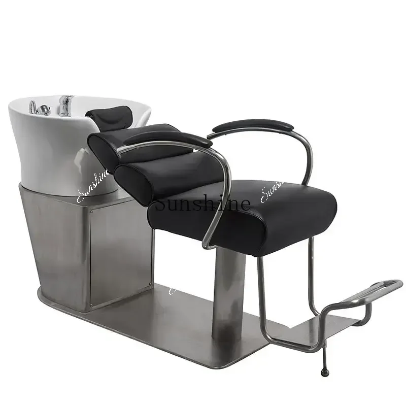 

High-end shampoo bed barber shop electric lift rotatable simple Japanese flush TF