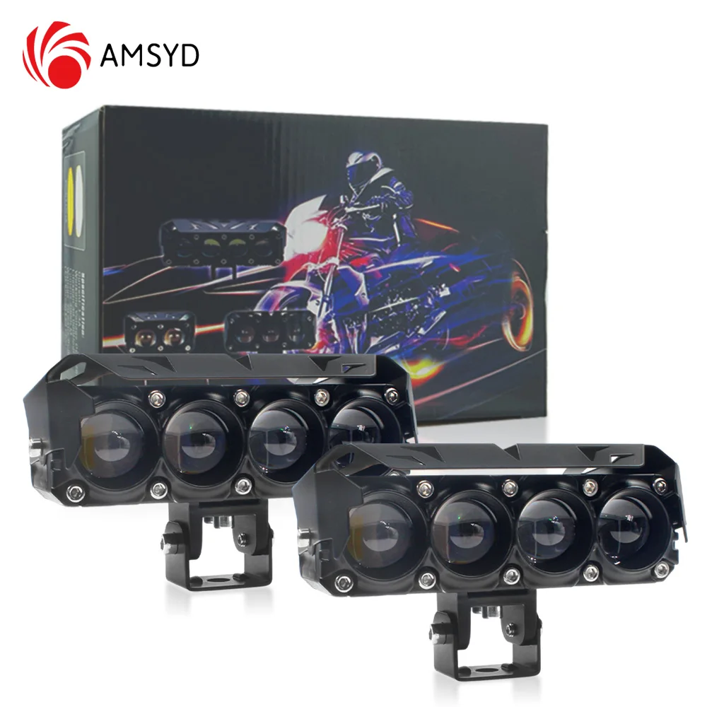 

2PCS Motorcycles Working Spot Light Motorcycle Headlights Headlamp Spotlights Fog Head Light LED Car Accessory