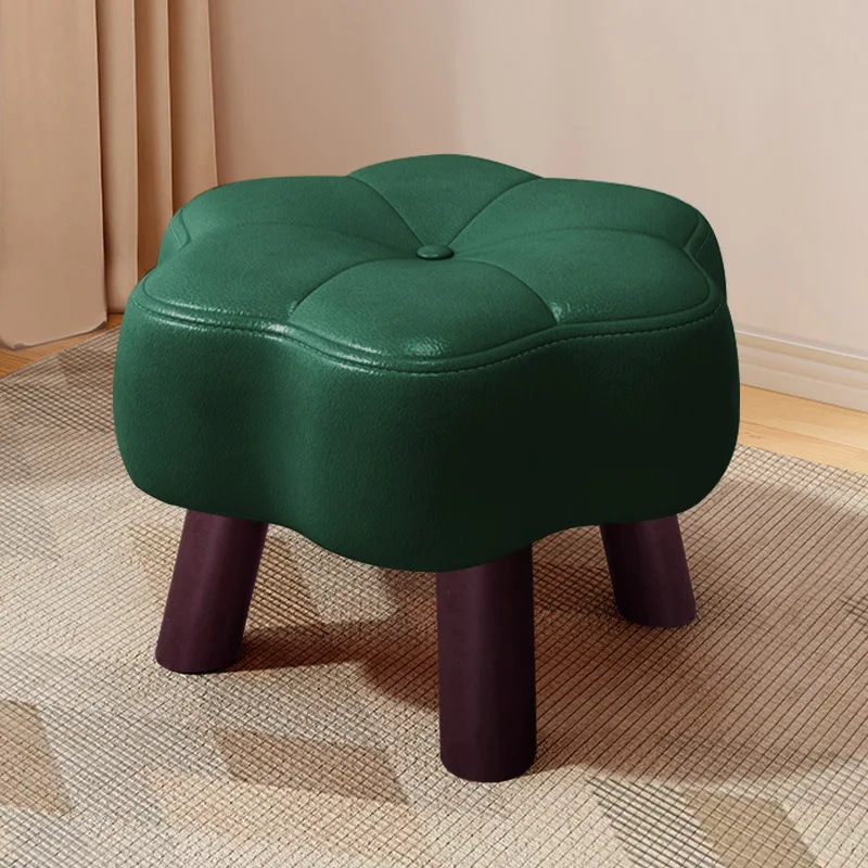 Small Stool for Home Use, Living Room Low Stool Soft-covered Coffee Table Sofa Stool Small Seat for Changing Shoes Plum Blossom