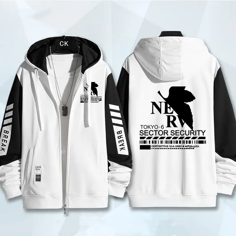 Cartoon Neon Genesis Evangelion Hooded Cardigan Sweater Jacket Anime Peripheral EVA-01 2D Outerwear Jacket Boys Clothing Gift view 6