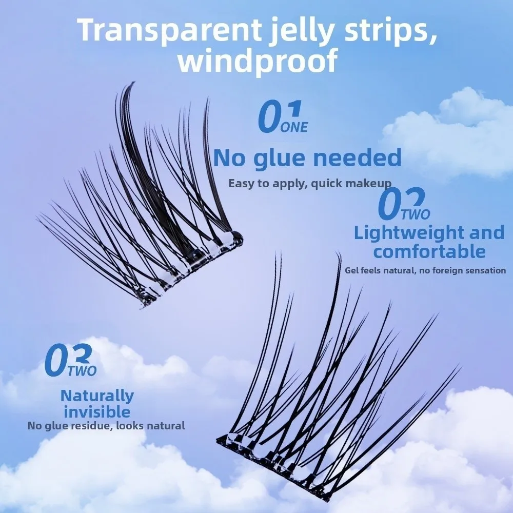 Glue-Free False Eyelashes Easy to Use Long-Lasting DIY Eyes Lashes with Tweezers Sunflower Design Natural False Eyelashes