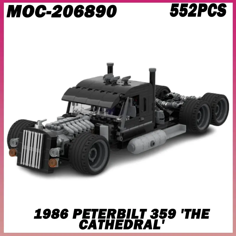 552PCS MOC-206890 1986 Peterbilt 359 NEW Technical Car Building Block The American Truck Model Set Assembly Car Brick MOC Toys