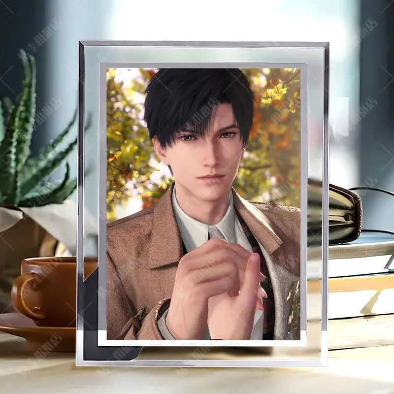 Marco de fotos de cristal Love and Deepspace Zayne, impresión HD, decoración de escritorio, Material de vidrio, periférico de animé, regalo para amigos