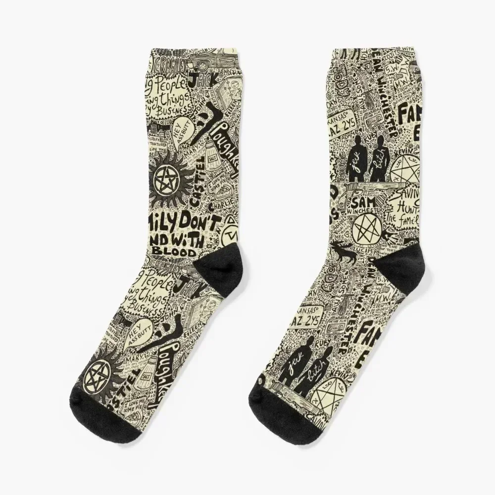 

SPN 2.0 Socks professional running cool kawaii funny gift Women's Socks Men's