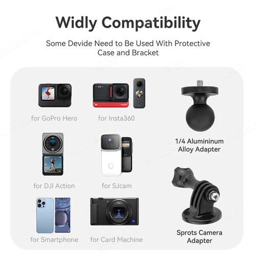 Imagen 2 del producto Soporte de Clip para motocicleta Insta 360 X5 X4 X3 GO 3S para GoPro 13 12 11 DJI Action 6, palo Selfie para bicicleta, accesorio de cámara