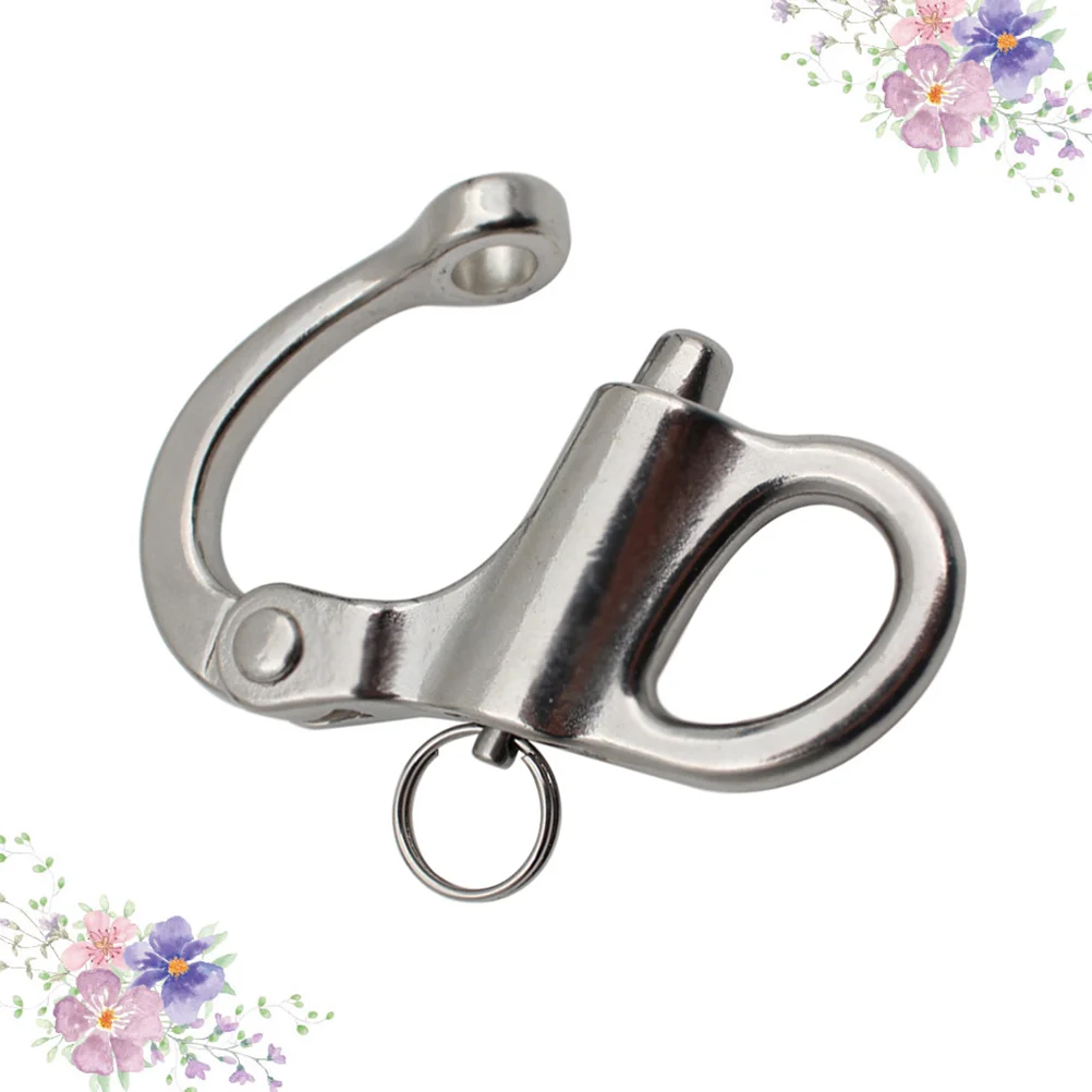 

Creative Stainless Steel Fixed Spring Shackle Manual Quick Release Chain Buckle Fixed Eye Snap Hook for Boat Sailing Yacht