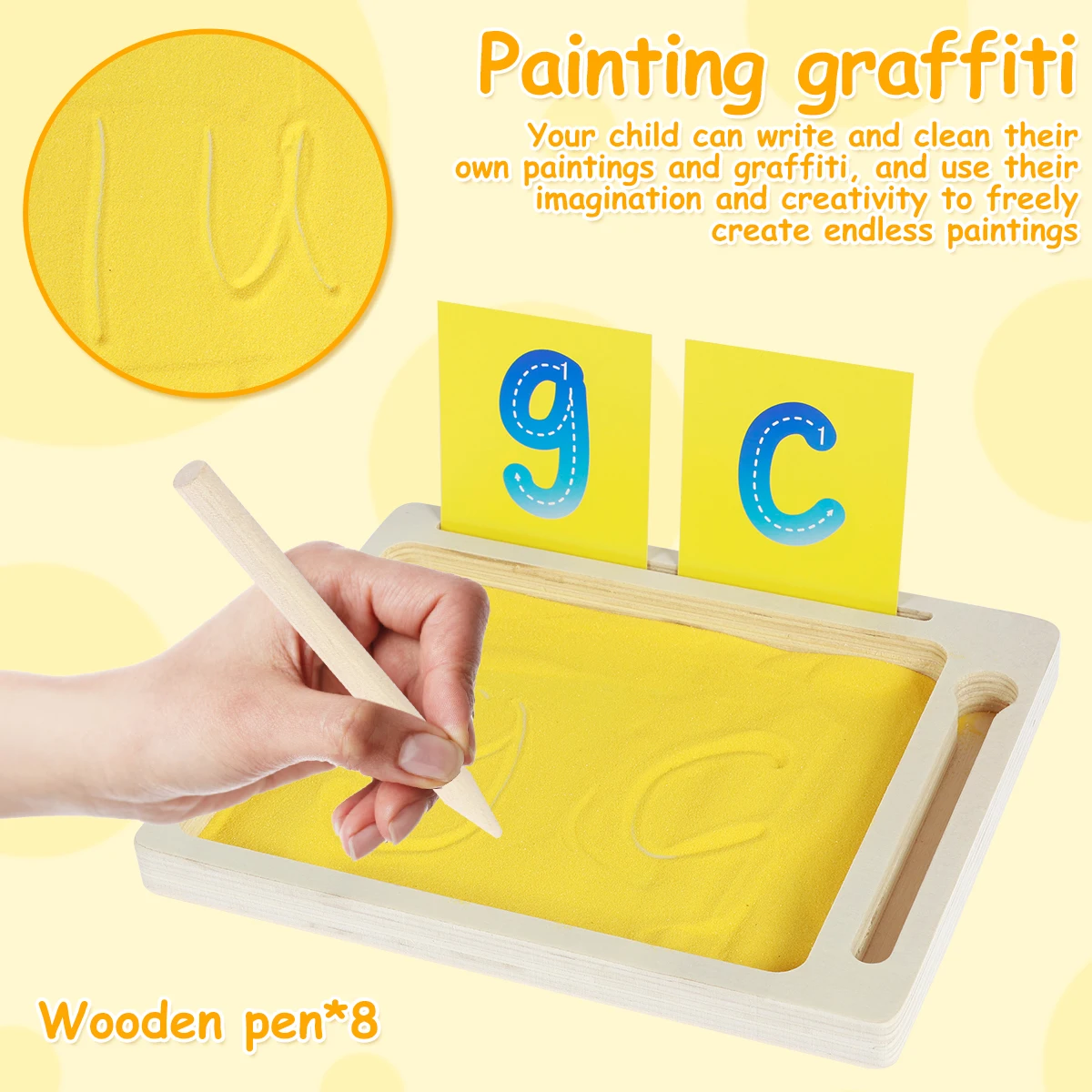 Sand Tray Drawing Board Montessori Sand Tray Wooden Sand Trays For Kids Early Education Letters Learning Tools Educational Toys