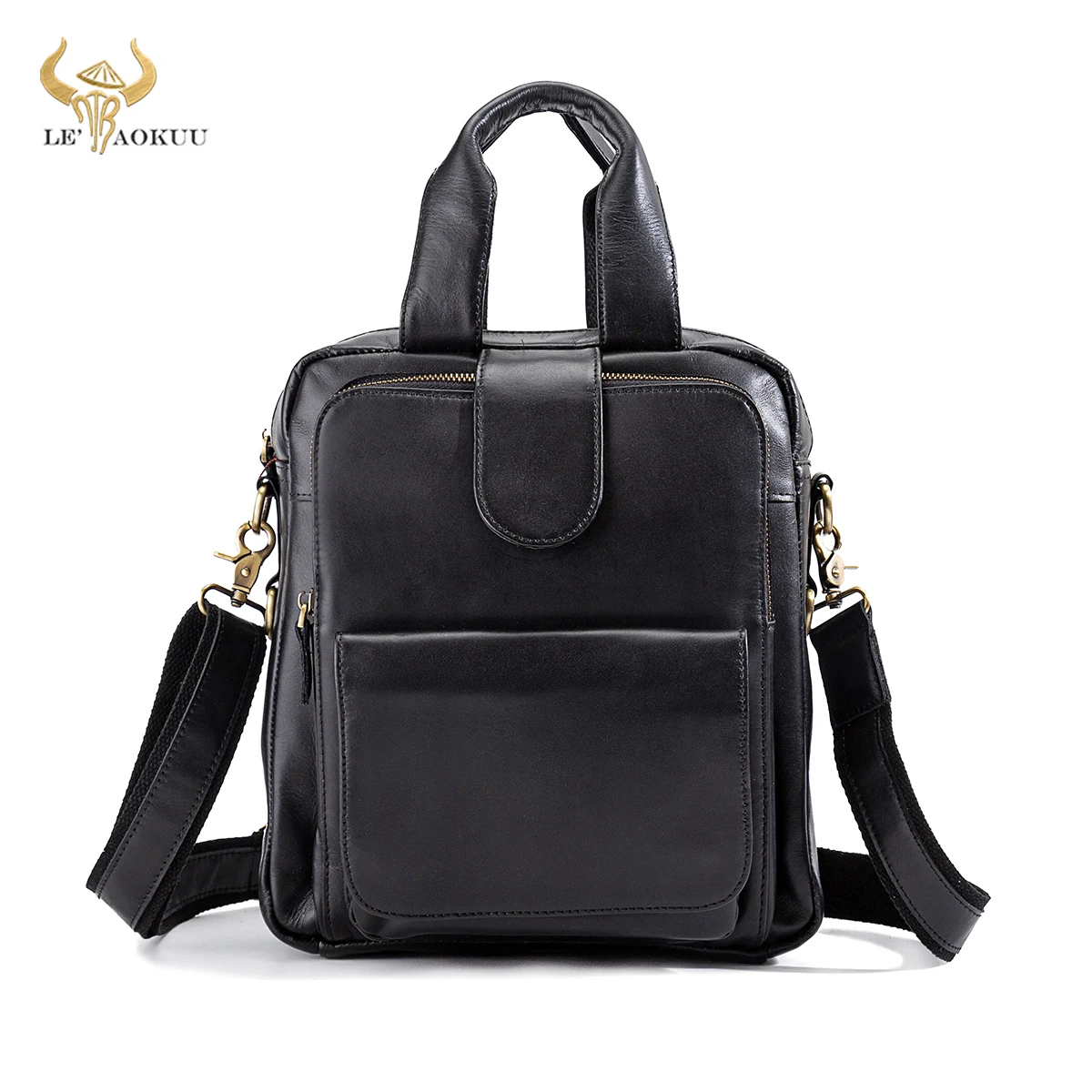 

2022 Real Oil Wax Leather Design Coffee Shoulder Messenger Cross-body Bag 10" Tablet Tote Mochila Satchel For Men Male 6081