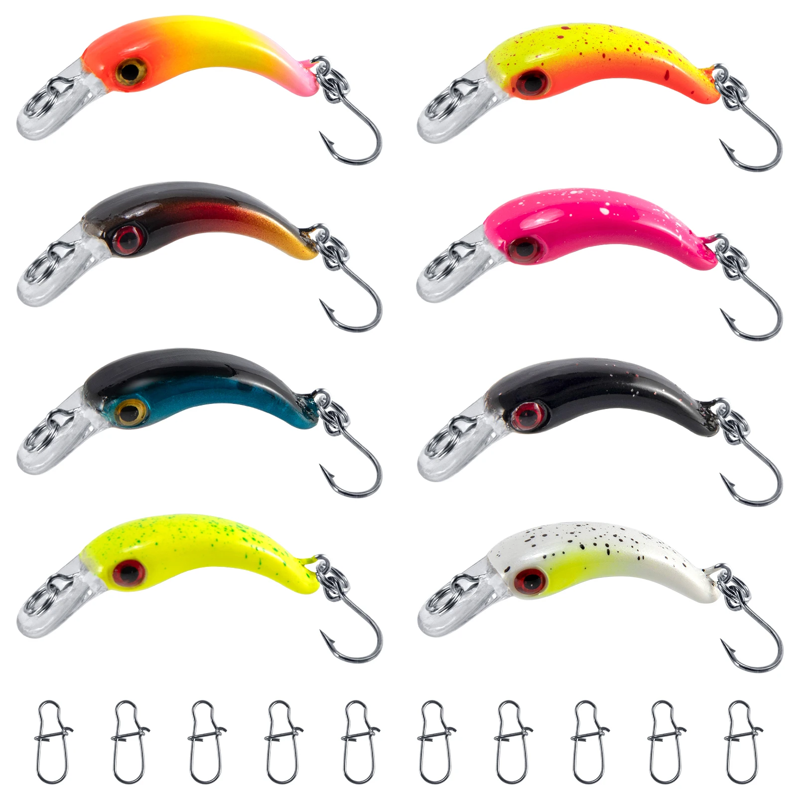 8 Stück schwimmende Minnow-Angelköder, Forellen-Wobbler, 4 cm, 1,5 g, Minnow, künstlicher harter Köder, Kurbelköder für Forellen, Hecht