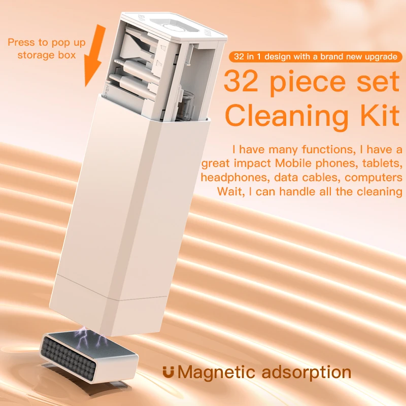 Upgrade 32 in 1 Multi-functional Cleaning Set, Deep Cleaning Kit for Computer, Earphones, Mobile Phones, Tablets Cleaner Tool