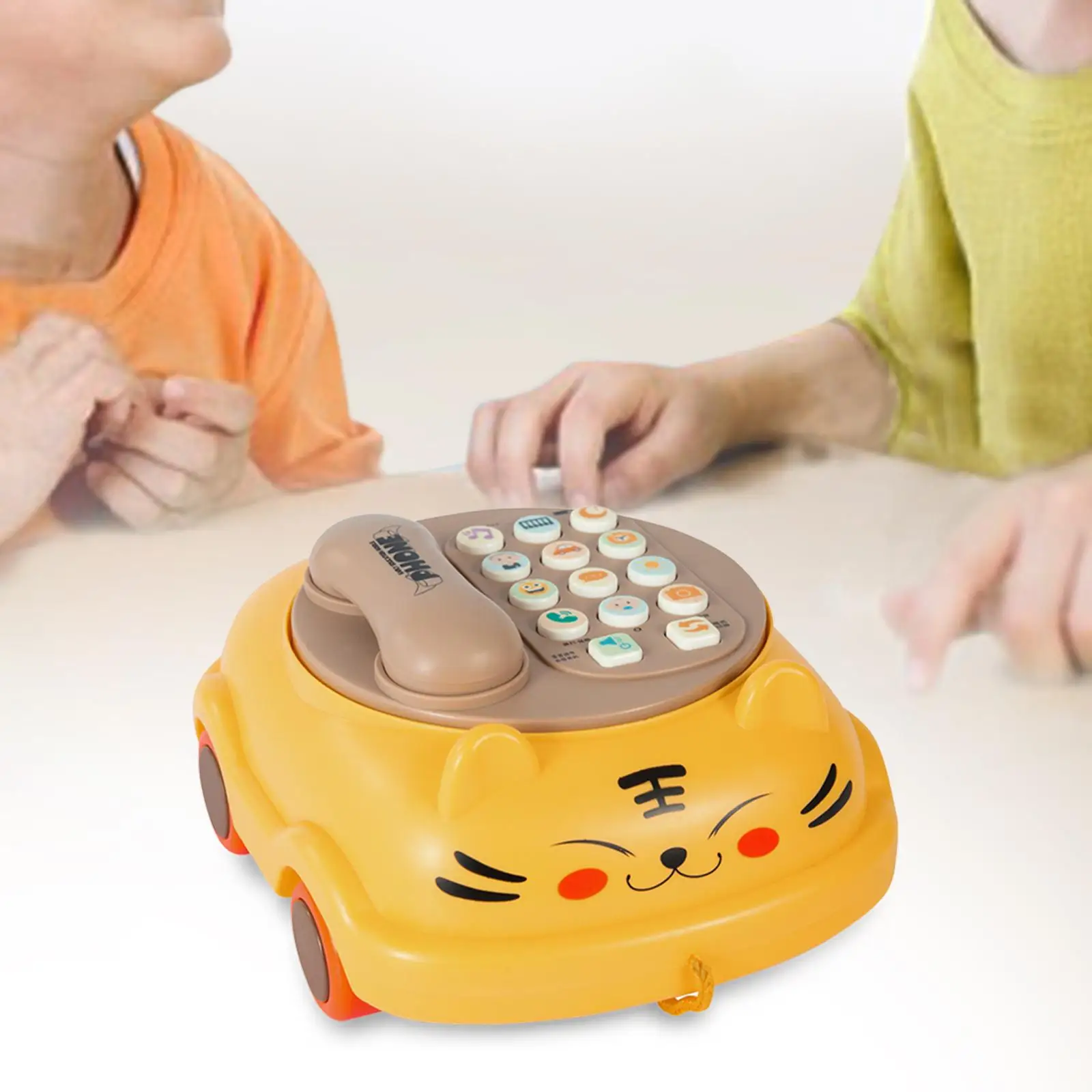 어린이 전화 인지 발달 장난감 조명, 유치원 교육 학습 여아용 피아노 장난감