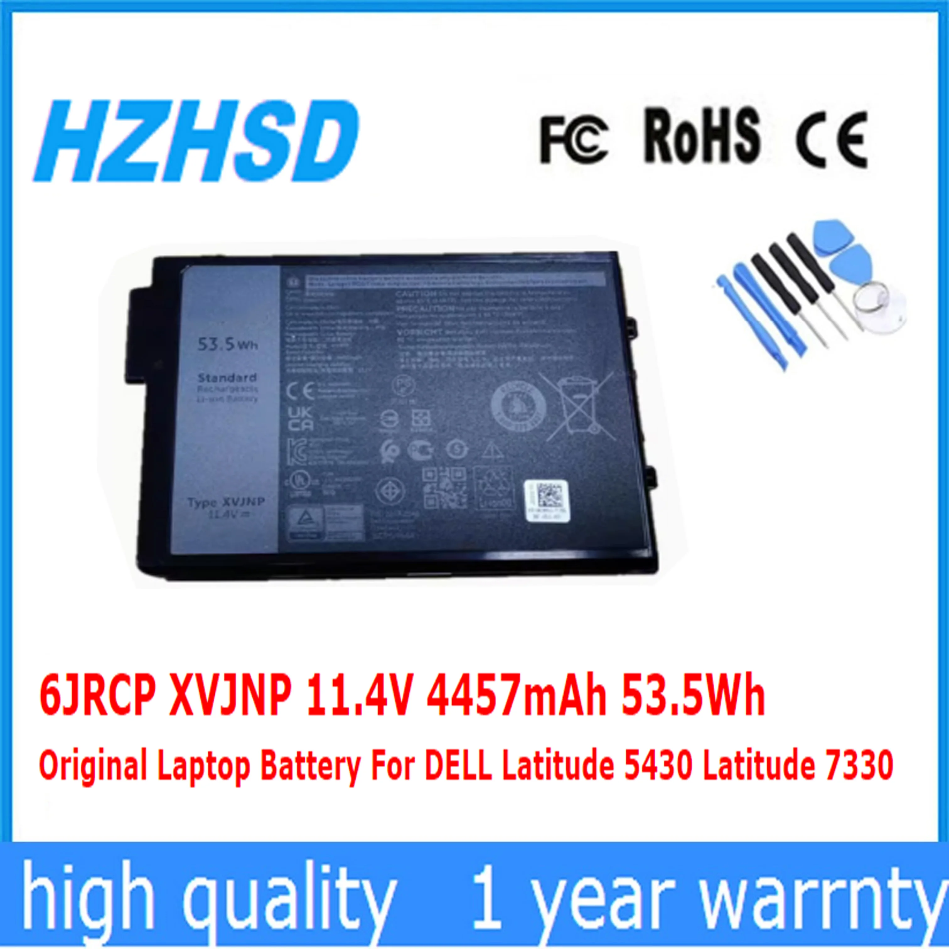 

6JRCP XVJNP 11.4V 4457mAh 53.5Wh Original Laptop Battery For DELL Latitude 5430 Latitude 7330