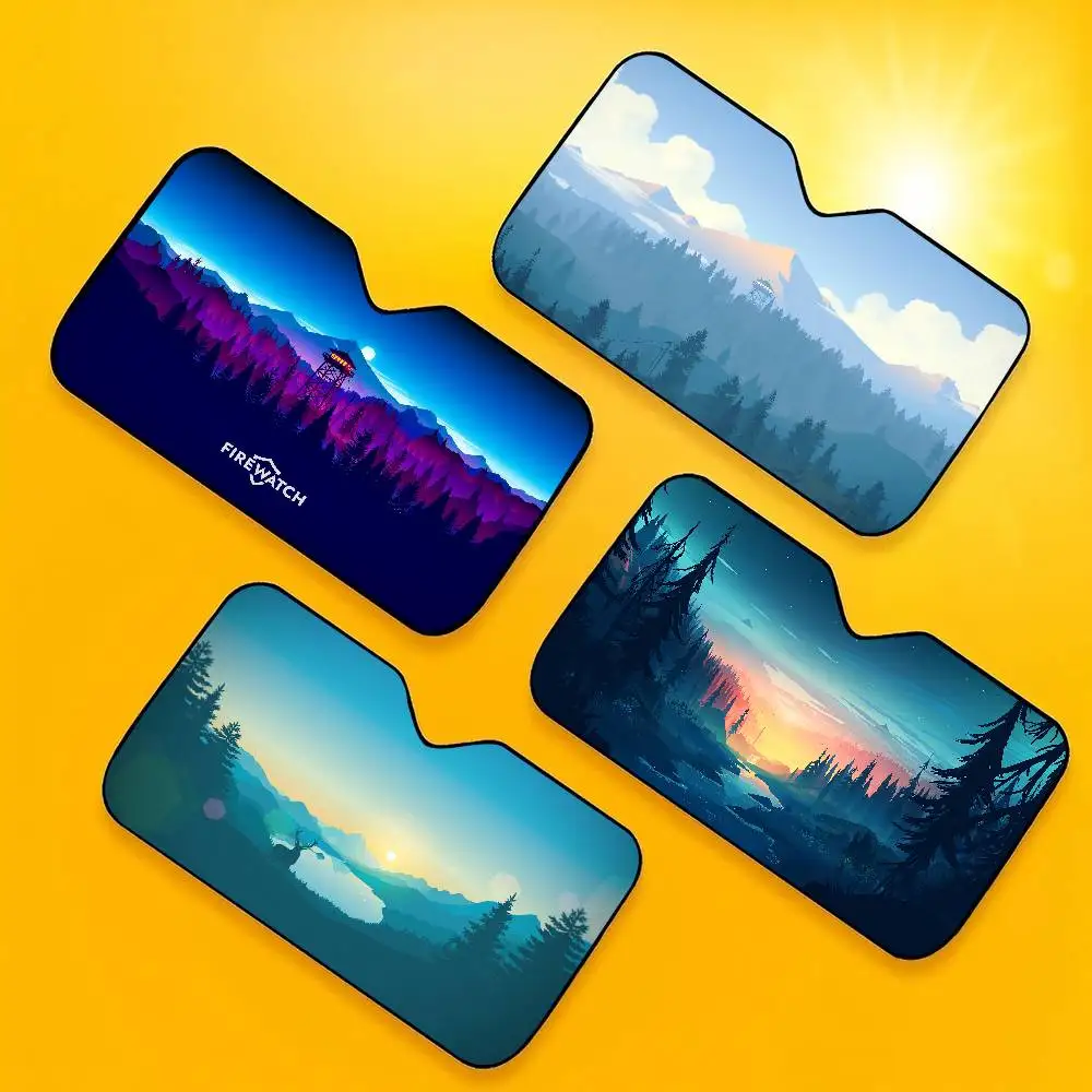 Deep Forest F-Firewatches Game Car Windshield Foldable Sun Shade Block Reflector Portable Breathable Anti UV Protector Screen