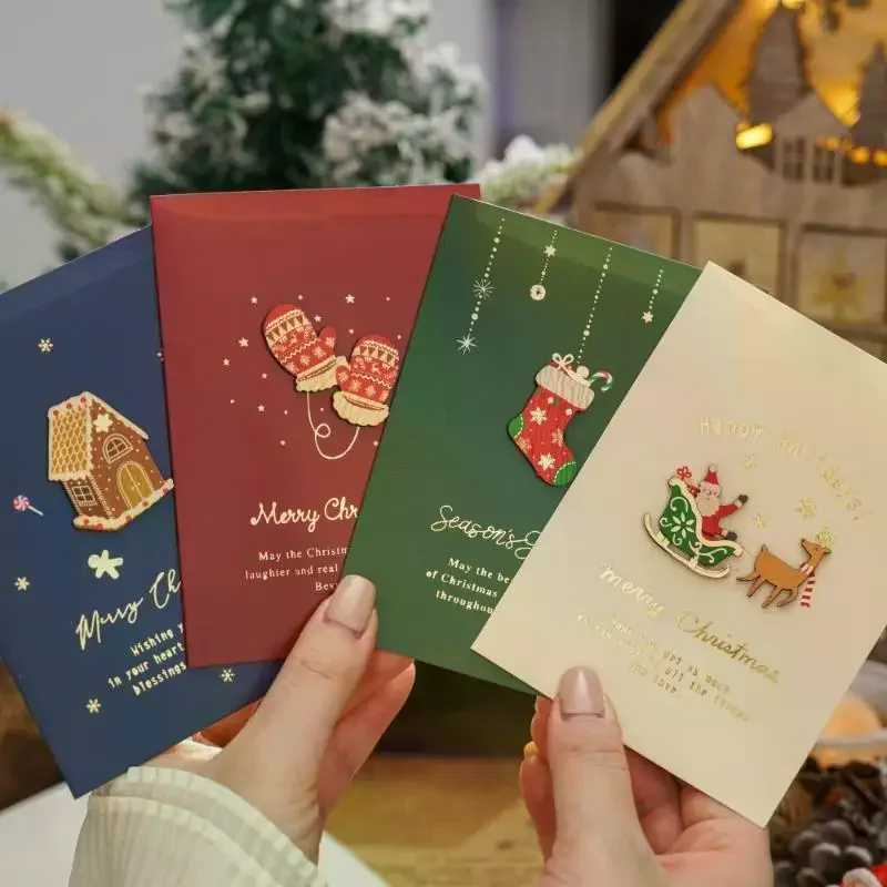 

Merry Christmas Cards Set With Envelope New Year Wishes Christmas Gifts Decorative Greeting Xmas Postcards For Xmas 2026