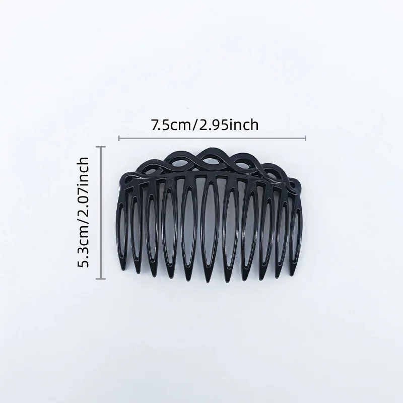 2PCS 11 Teeth French Twisted Hair Comb - Simple and Stylish Hair Accessory for Women and Girls