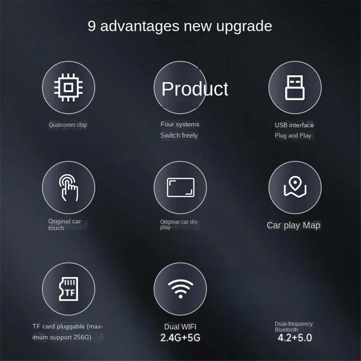 

AB20-Car Adapter 2 in 1 Wireless CarPlay Android Adapter Wireless Adapter CarPlay Ai TV Box with Wired CarPlay Ai Box