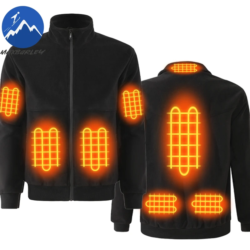 

Зимние куртки Maxbarley, роскошная универсальная флисовая теплая куртка с толстым подогревом, мужская 8-зонная электрическая куртка с интеллектуальным подогревом