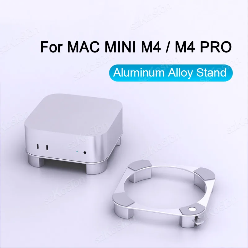 For Mac Mini M4 Aluminum Alloy Desktop Stand Heat Dissipation Bracket with Power Button for M4 Pro 2024 Cooling Holder