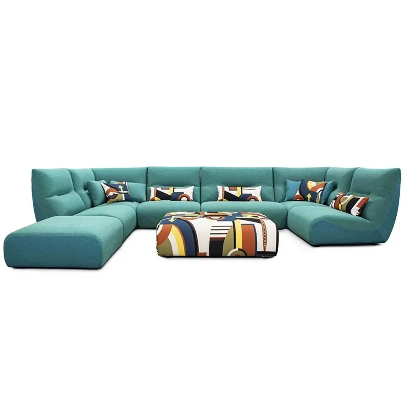 

Для отдыха Высококачественный модульный угловой тканевый диван из латекса U-образной формы, многоместная комбинация Rochburg в одном стиле