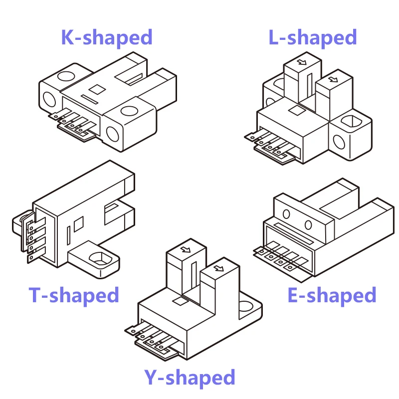 U-Shaped Slot Photomicrosensor Switch NPN PNP NO NC 5-24VDC Induction Limit Sensor 4 Poles Photomicrosensor Connectors GT1