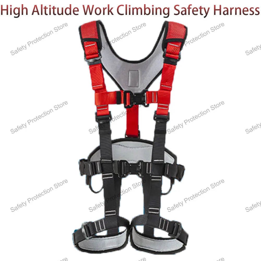 Full Body Outdoor Safety Harness 5-Point Aerial Work Construction Safety Belt Rock Climbing Mountaineering Protection Equipment