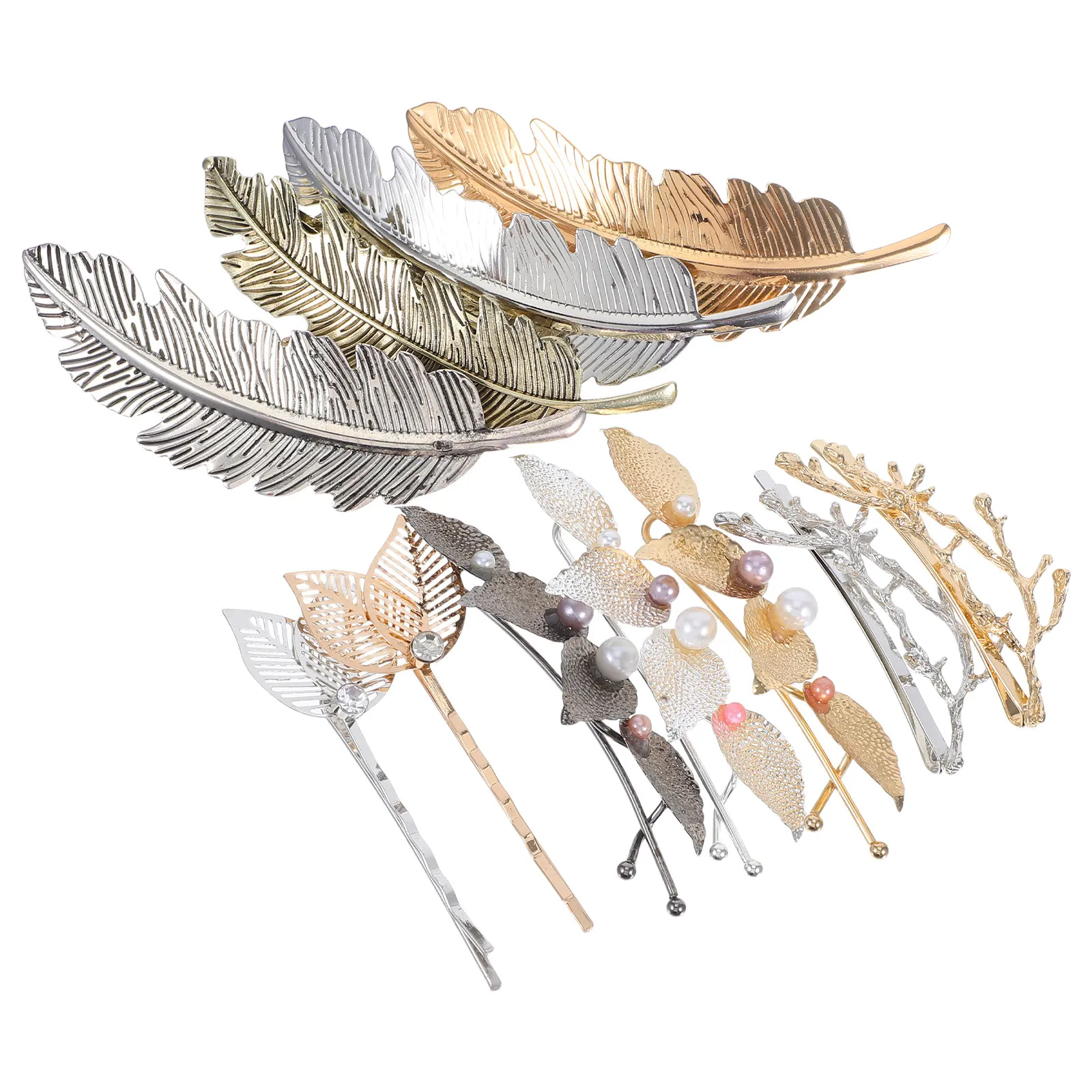 11Pcs Elegant Pearl Bobby Clips for Women Retro Hair Accessories in Mixed Metallic Colors Ideal for Banquets Birthdays
