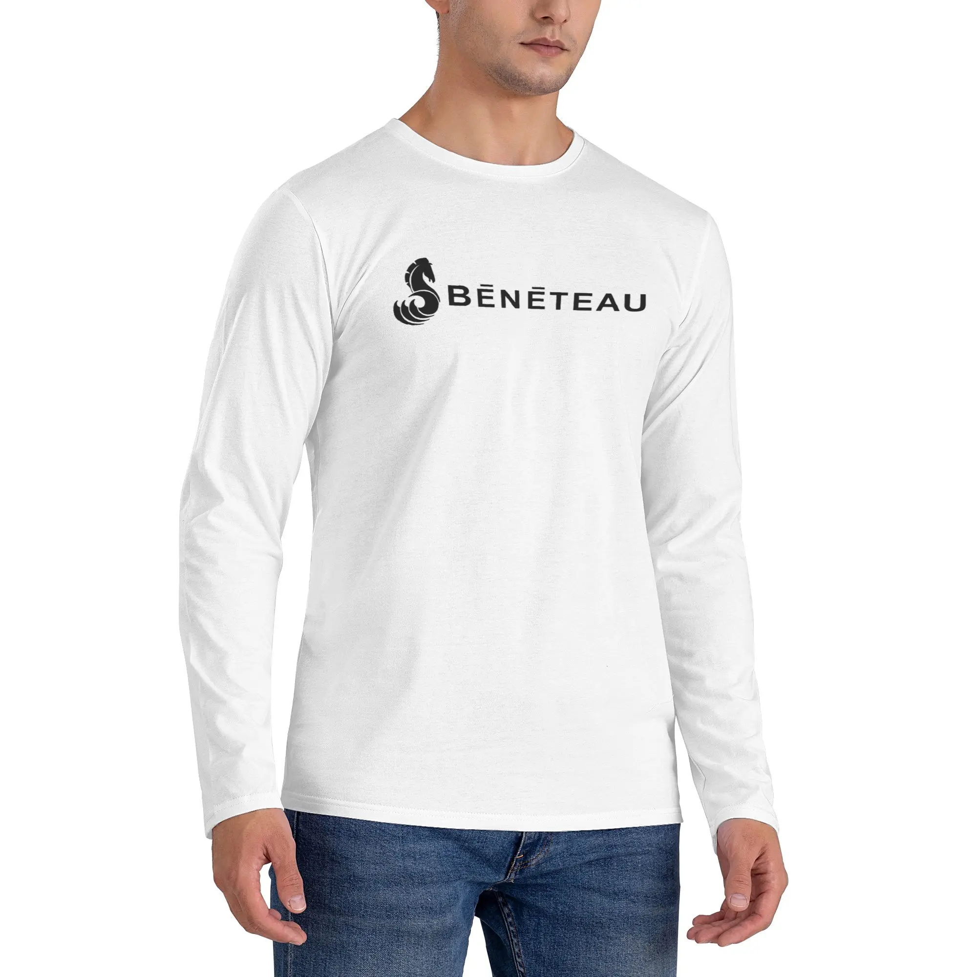 

Beneteau Yachts Boats Logo Men's Long Sleeved T-shirt Casual Round Neck T shirts Spring and Autumn Men tops