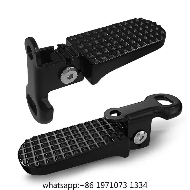 Foldable Bicycle Rear Foot Pegs Aluminum Alloy Passenger Footrests Pair with Anti Slip Surface Fits 9mm Rear Axle for Bikes