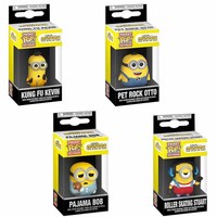 NEW Pocket Keychain Despicable Minions Me CARL Pajama Bob KUNG FU KEVIN ROCK OTTO Keychain Toys Digital Bag Children's Gift Toys