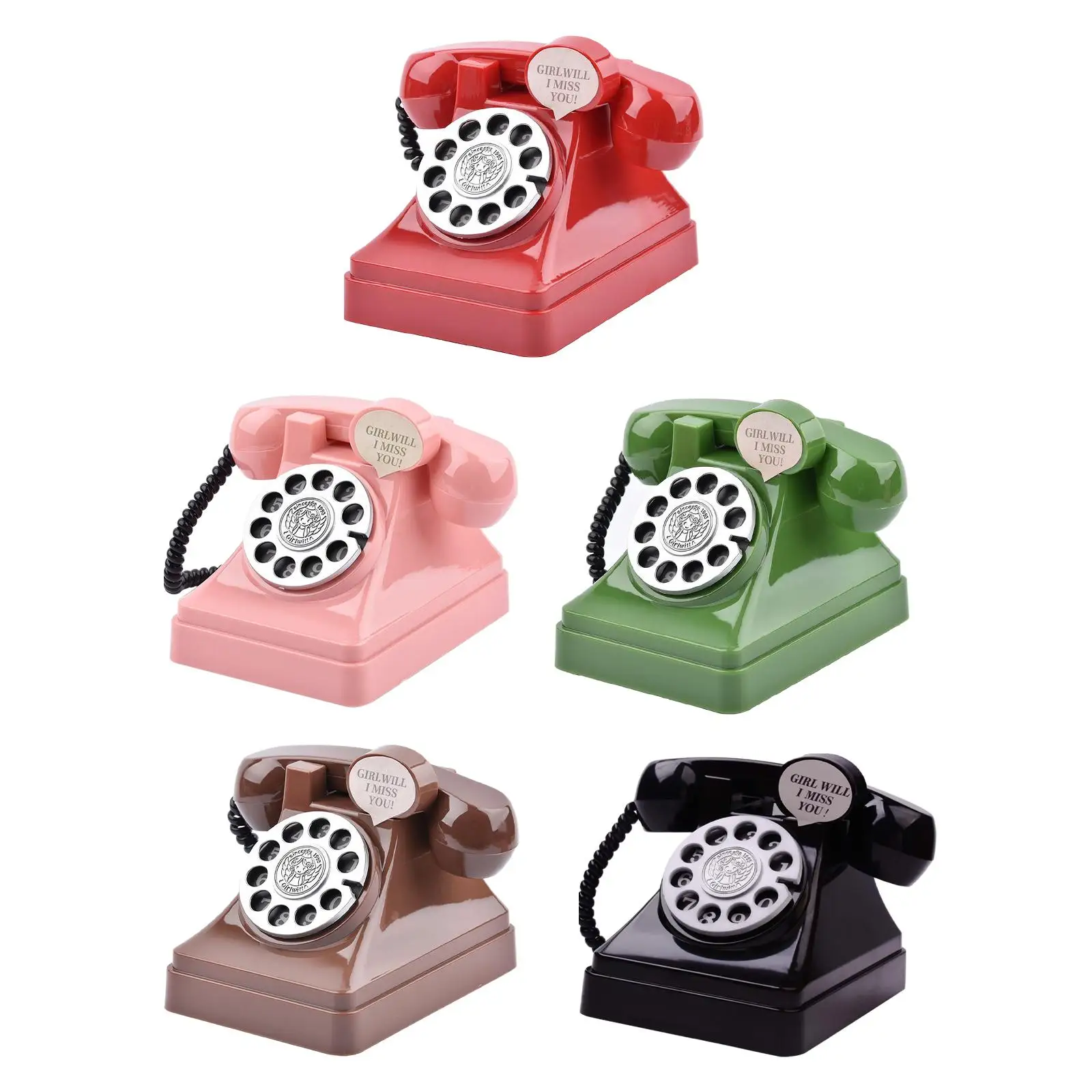 Phone Money Saving Box Vintage Telephone Money Saving Pot Decorative Sculpture