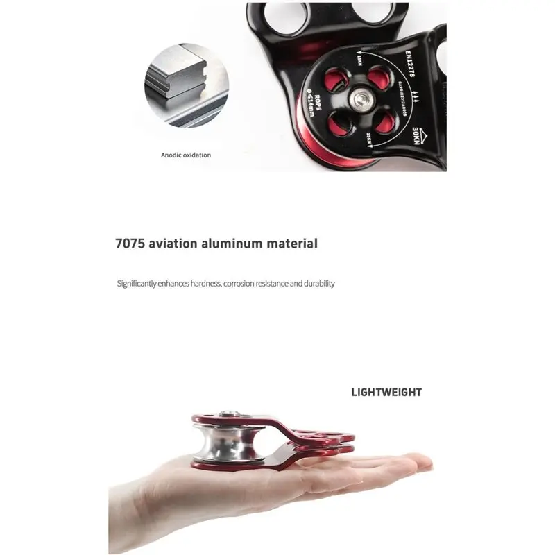Y67A-30KN Hitch Climber Pulley Equipment Bearing For Arborist Tree Climbing For Rigging Hauling Arborist Tree Climbing Pulley B view 3