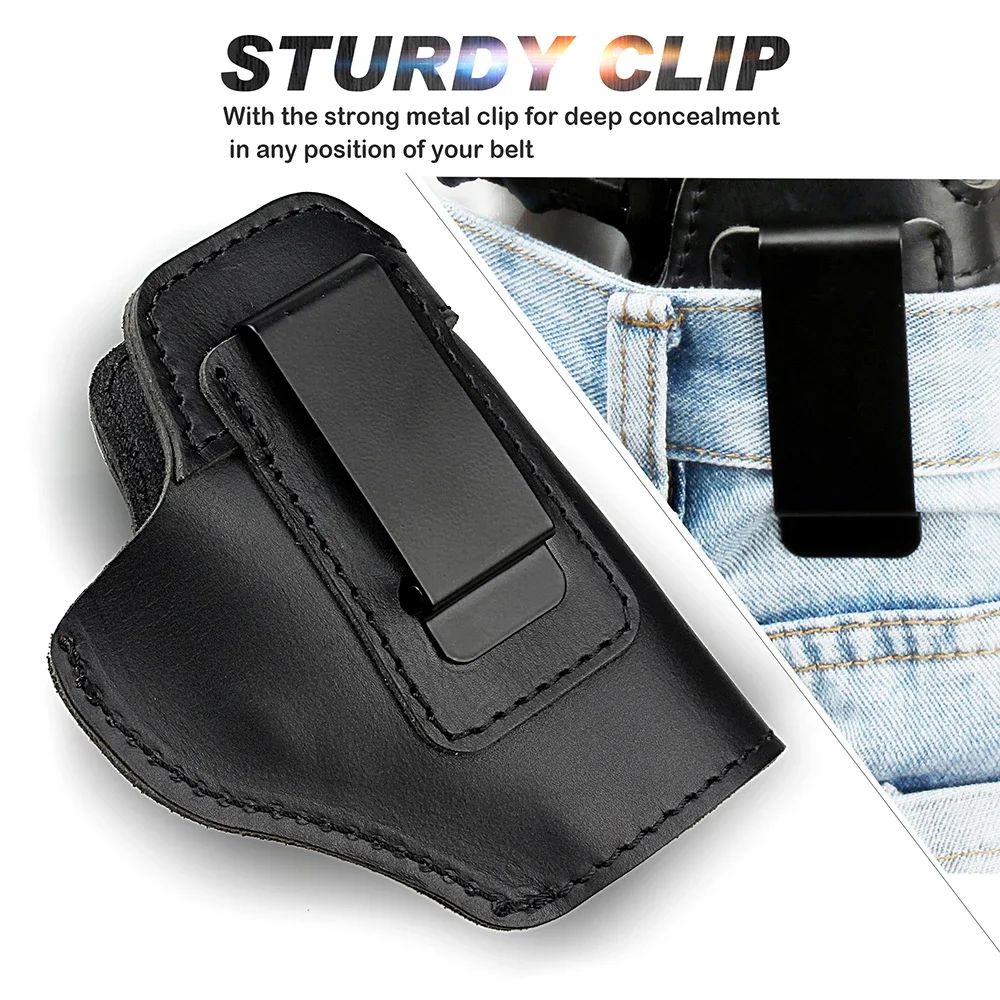 Funda de cuero de caza táctica para pistola oculta Sig Sauer P365 M92 Glock 43x17 19 22 Taurus G2C