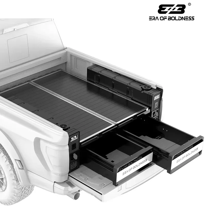 Universal Modified Pickup Truck Storage Box Card Lathe Sliding Box Three in One Tray Table Off-road Accessories