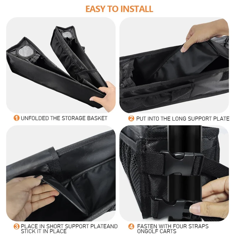 

B72A Golf Cart Front Storage Basket With Insulated Cup Holders,Dash Tray Organizer For Electirc Golf Cart