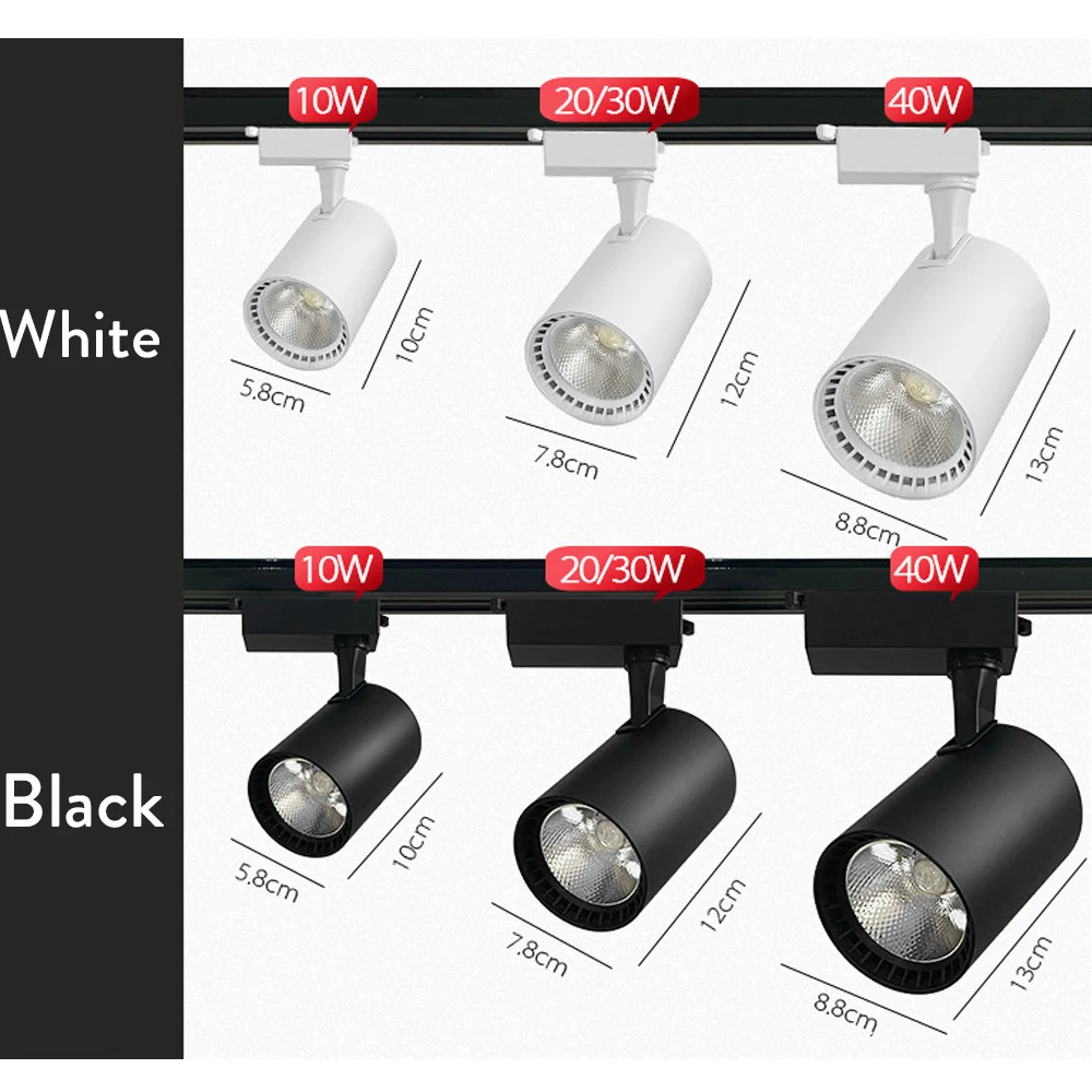 10W 20W 30W LED Track Light AC 220V Ceiling Spotlight Wall Lamps for Living Room Kitchen Line Lighting Rail Systems Decor