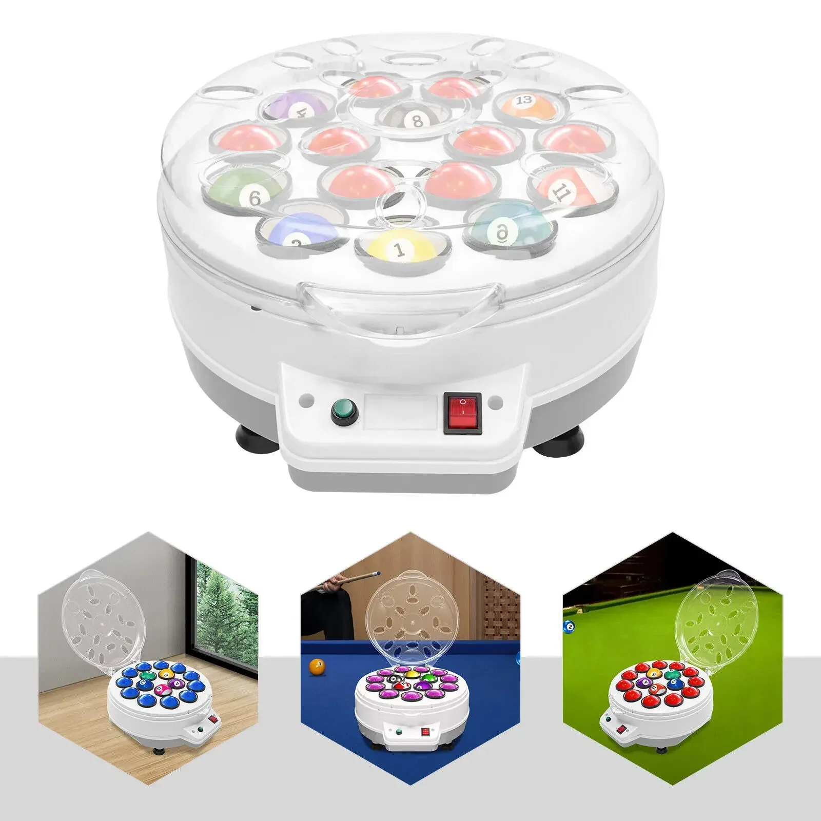 Automatic 16 Balls Pool Cleaner New Snooker Billiard Ball Polisher for Table Game Maintenance