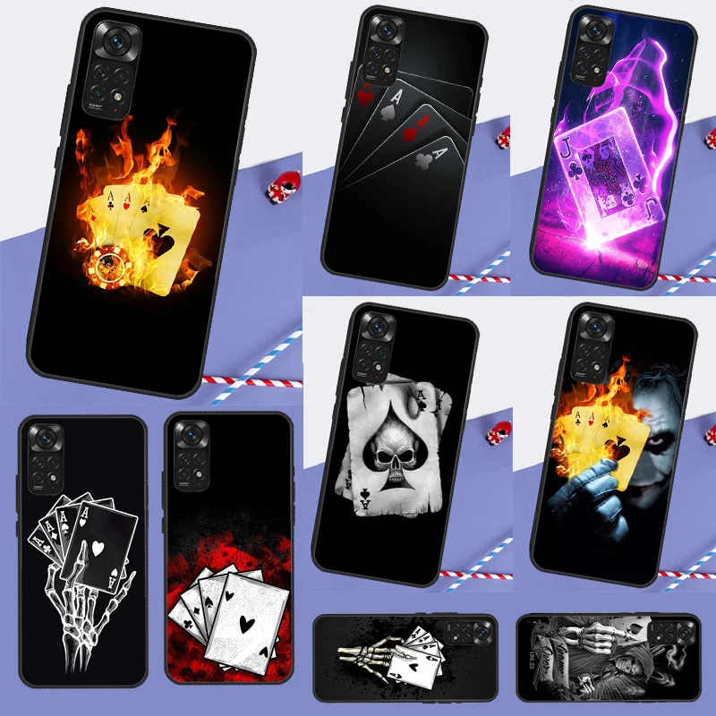 Mystery Poker Card Case For Xiaomi Redmi Note 12 11 10 8 9 Pro 9S 10S 11S 12S Redmi 12C 10C 9C 10A Back Cover